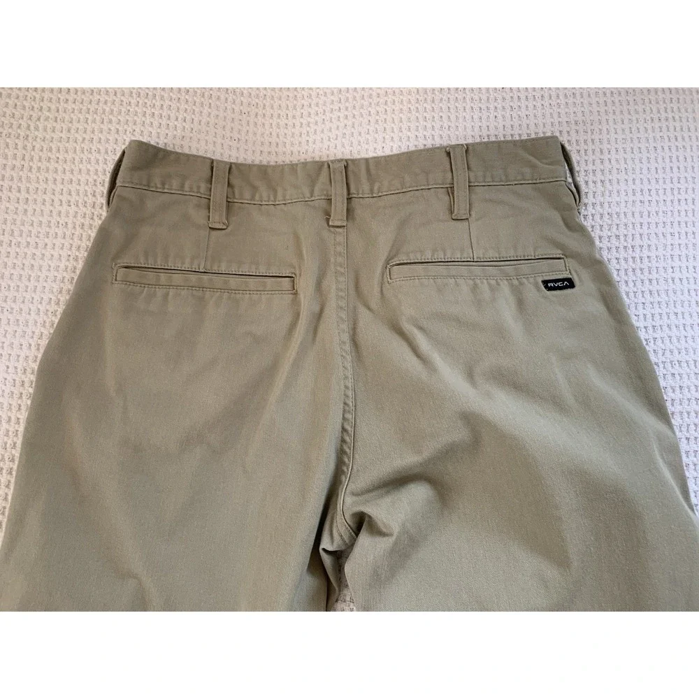 RVCA Chino Pants Mens 29 Khaki Week-End Stretch Flat Front